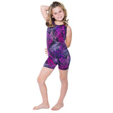 Purple Palm Print Unitard