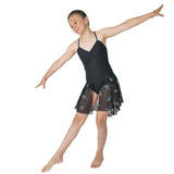 Classic Black Ballet Leotard and Forget Me Not Dance Skirt