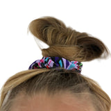 Girls Printed Pink Aztec Stretch Sleeveless Leotard with Black Shorts