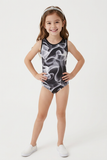 Girls Printed Luvalamp Stretch Sleeveless Leotard