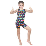 Unitard, Biketard for Gymnastics and Tumbling. Playsuit, Onesie, Alien Print Uni