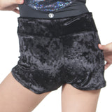 Black Crushed Velvet Soft Shorts