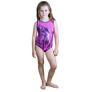 Mesh Metallic Girls Gymnastics Leotard