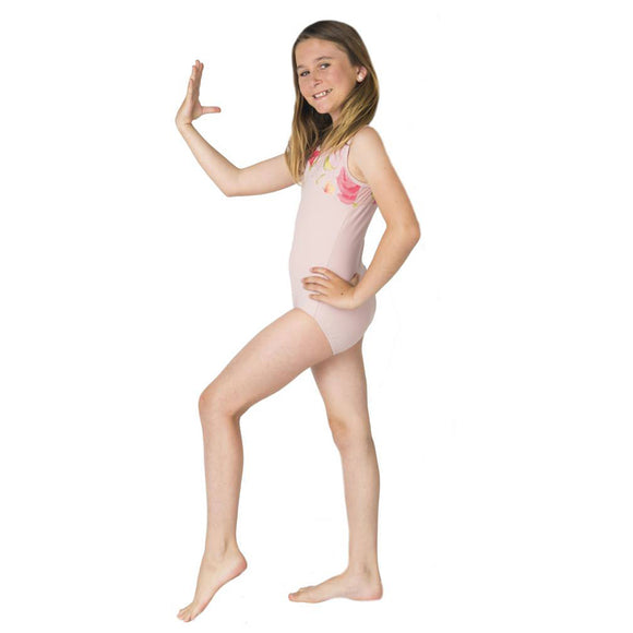 Blush Luxury Lycra Leotard w. Floral Print