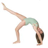 Seagrass Luxury Lycra Girls Leotard with Floral Print Yoke