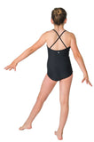 Classic Black Ballet Leotard and Forget Me Not Dance Skirt