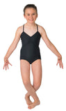 Classic Black Ballet Leotard and White Butterfly Dance Skirt
