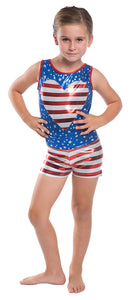 Stars and Stripes Metallic Leotard and Short