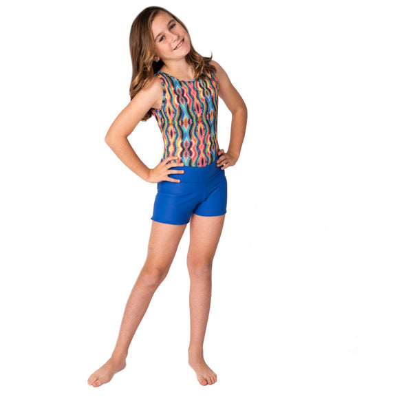 Hippy Girls Leotard w. Royal Shorts
