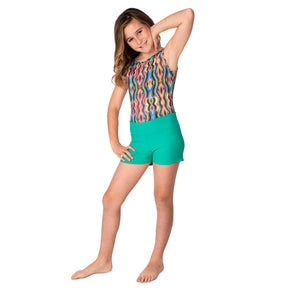 Hippy Girls Leotard w. Green Stretch Short