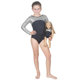 Long Sleeve Silver Pebble Leotard and Matching Doll Outfit