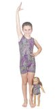 Outbreak Print Lycra Unitard and Matching Doll Outfit
