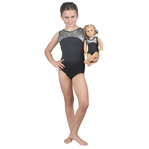 Silver Pebble Leotard and Matching 18 Inch Doll Outfit