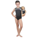 Silver Pebble Leotard w. Black Soft Short and Matching Doll Outfit