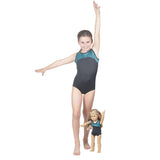 Turquoise Pebble Leotard w. Black Soft Short and Matching Doll Outfit