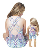Crystal Daze 6 Strap Unitard and Matching Doll Outfit