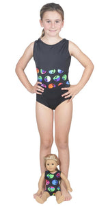 Two-Tone Alien Leotard and Shorts with Matching 18 Inch Doll Outfit