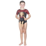 Short Sleeve Red Pebble Hologram Leotard and Matching 18 Inch Doll Outfit