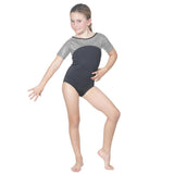 Short Sleeve Silver Pebble Hologram Leotard and Matching 18 Inch Doll Outfit
