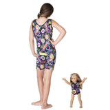 Zack Attack Print Unitard w. Matching Doll Outfit