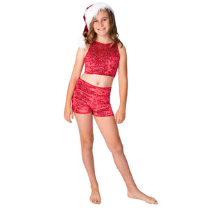 Cherry Red w. Foil Dot Tank and Short Set