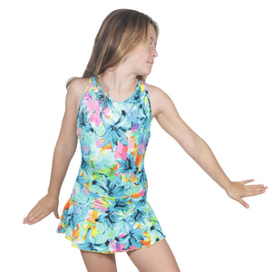 Neon Garden Bathing Suit and Swim Skirt