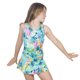 Neon Garden Bathing Suit and Swim Skirt