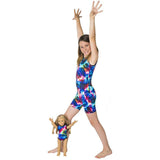 Thunderbolt Print Unitard w. Matching Doll Outfit