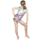 Metallic Zebra and Luvalamp Leotard w. Matching Shorts