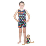 Gymnastics Unitard Aliens Print and Matching Doll Outfit