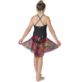 Classic Black Ballet Leotard and Black Hibiscus Dance Skirt