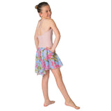 Classic Blush Ballet Leotard and Blue Floral Dance Skirt