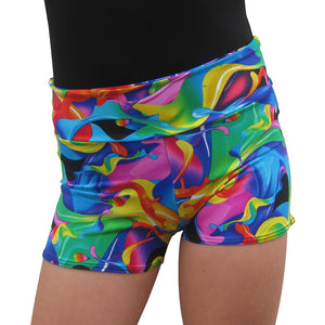 Bubblicious Rainbow Print Spandex Shorts