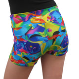 Bubblicious Rainbow Print Spandex Shorts