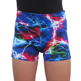 Thunderbolt Print Spandex Shorts