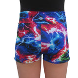 Thunderbolt Print Spandex Shorts