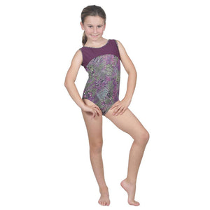 Purple Outbreak Print Lycra Leotard