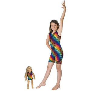 Pride Rainbow Unitard w. Matching Doll Outfit