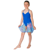 Classic Blue Ballet Leotard and Blue Hawaiian Dance Skirt
