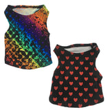 Set of 2 Small Breed Dog Tank-Hearts/Pride