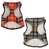 Set of 2 Small Breed Dog Tank-tan/red plaid